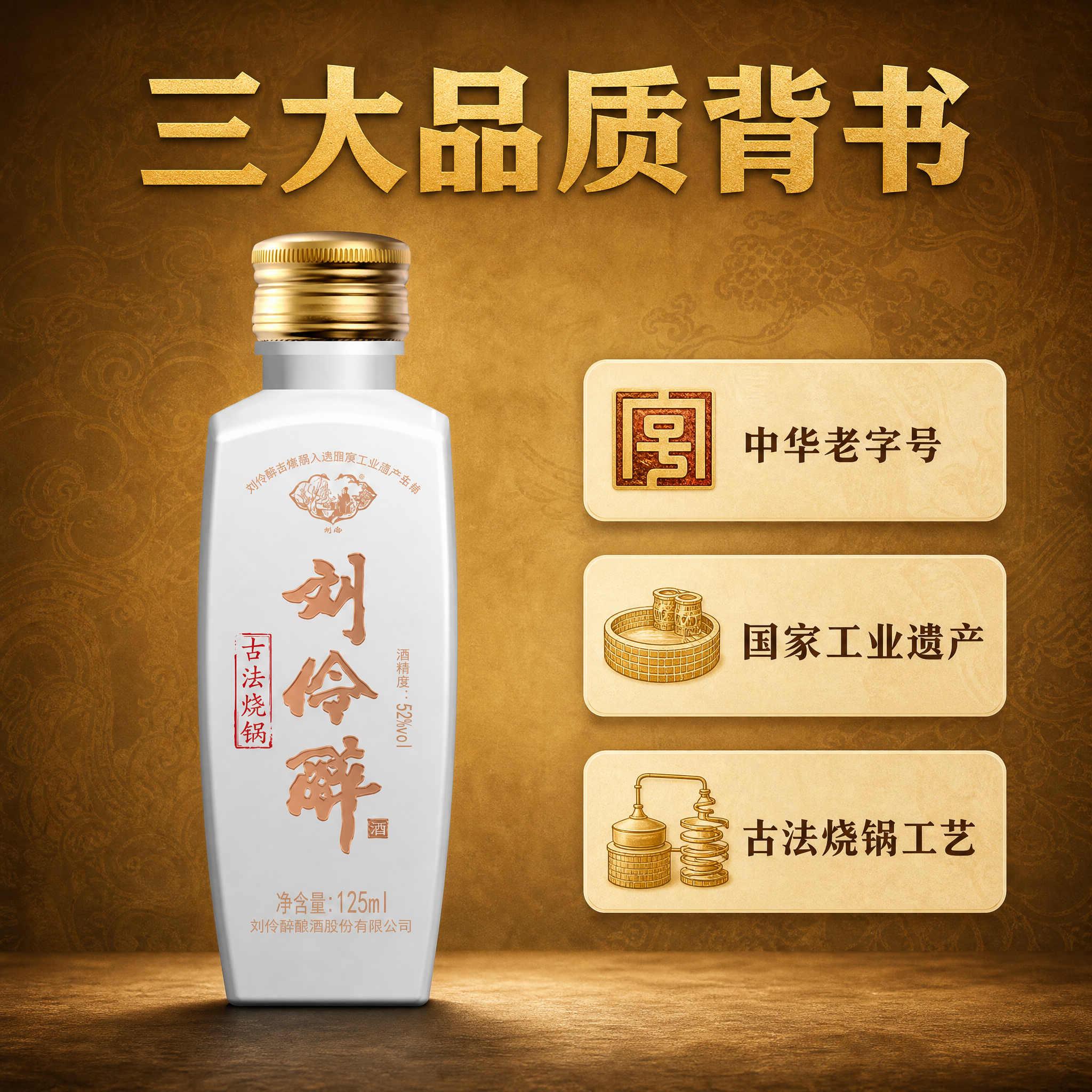 将背景替换为暖金色复古品质背景，带有 subtle 的传统纹样… - 图片创意预览