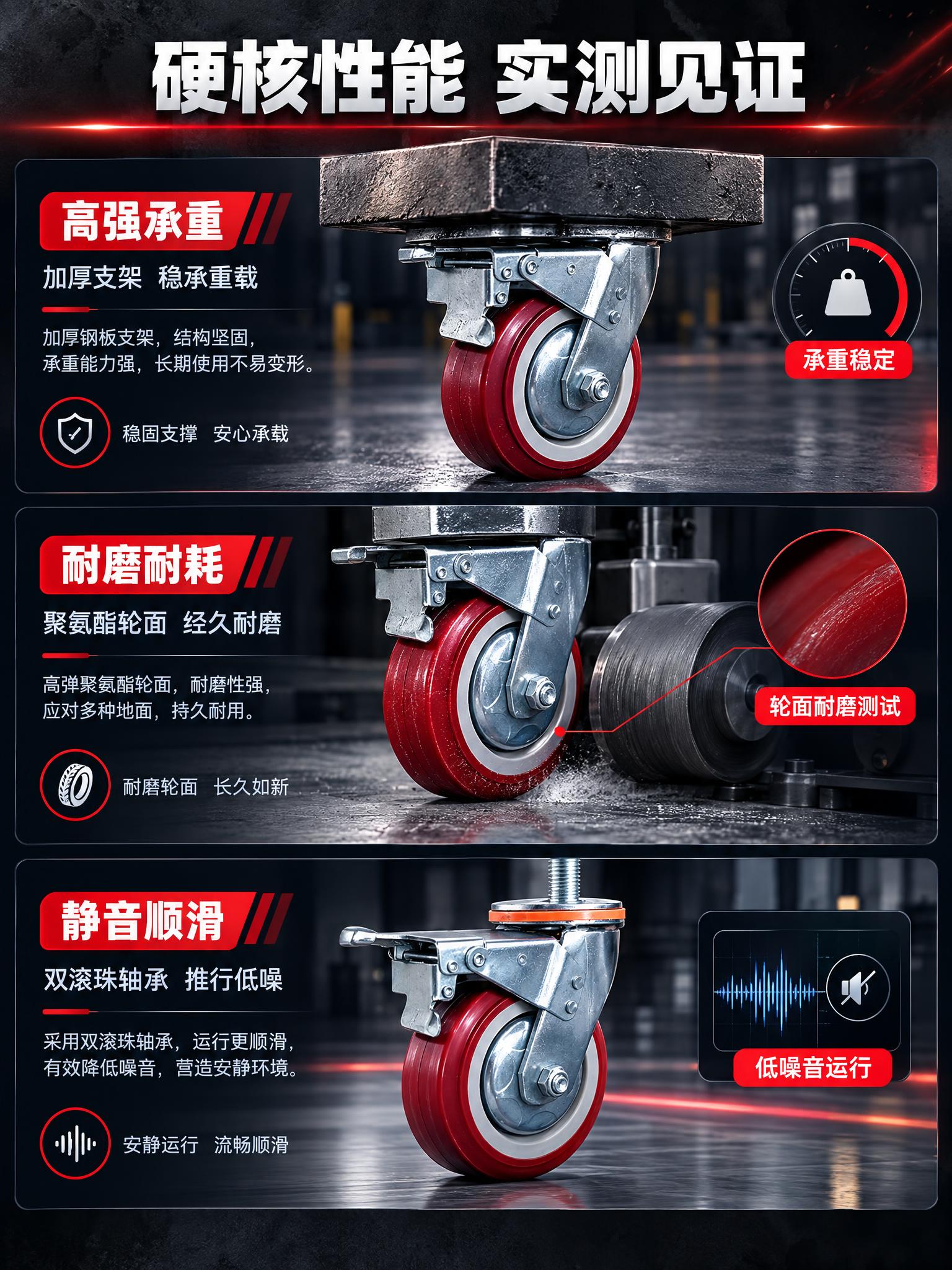 [商品] 使用【图9】脚轮作为测试主体；保留产品完整结构、颜色… - 图片创意预览