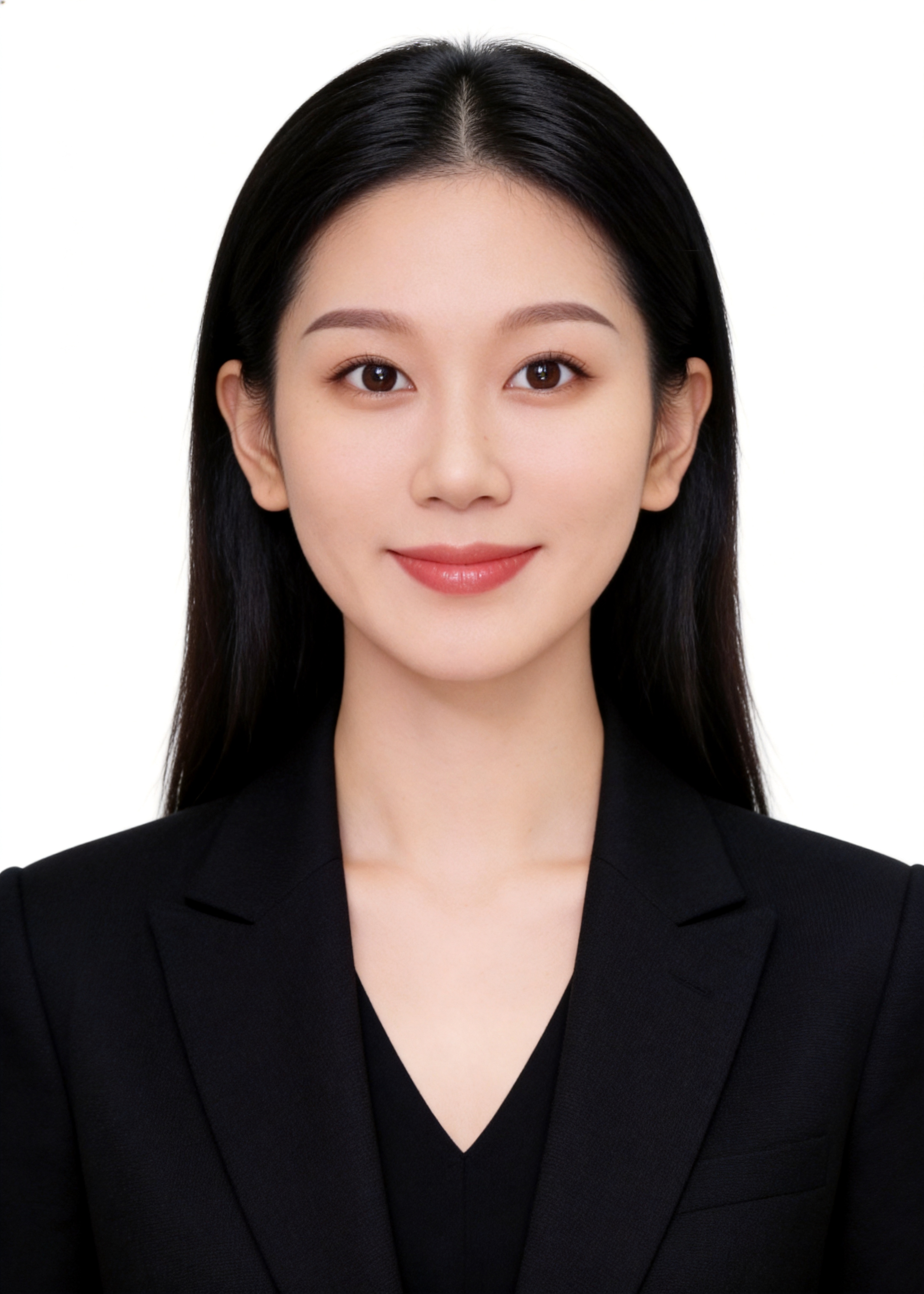 保留第一张图中人物发型、脸型、年龄特征生成标准样式纯正面证件照… - 图片创意预览