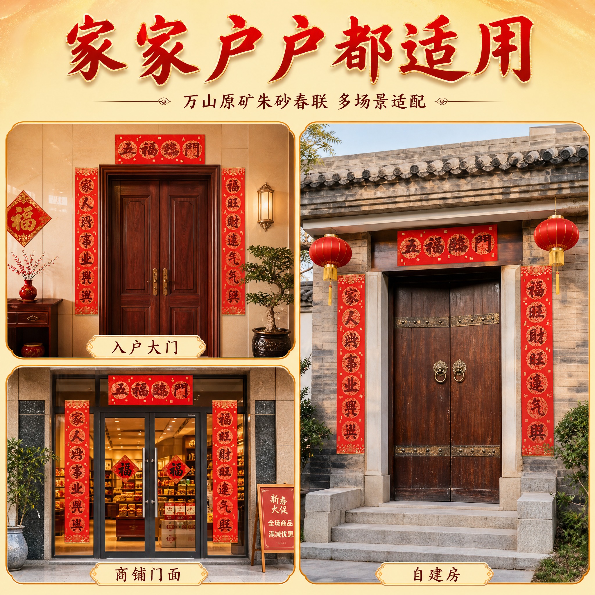 [主图-3] 万山原矿朱砂春联 多场景适配展示图。 [统一基调… - 图片创意预览