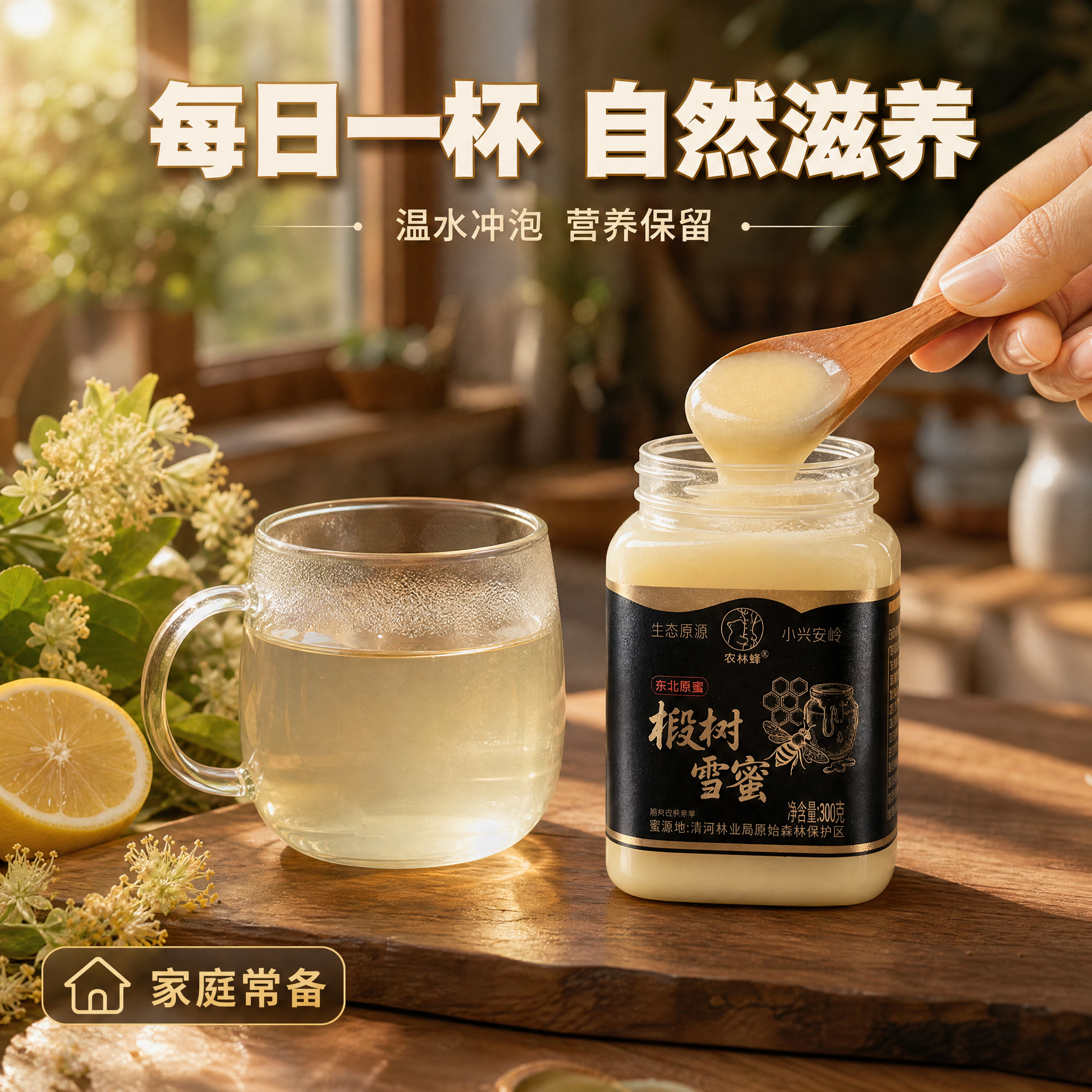 [主图-4] 椴树雪蜜生活场景图，展示家庭冲饮食用场景，增强代… - 图片创意预览