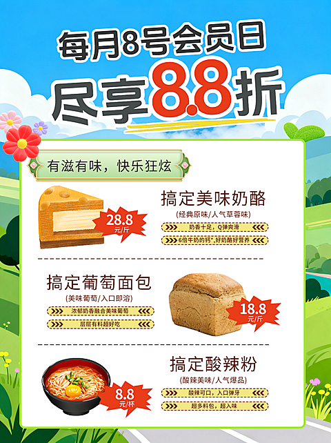 8号会员日营销小红书封面