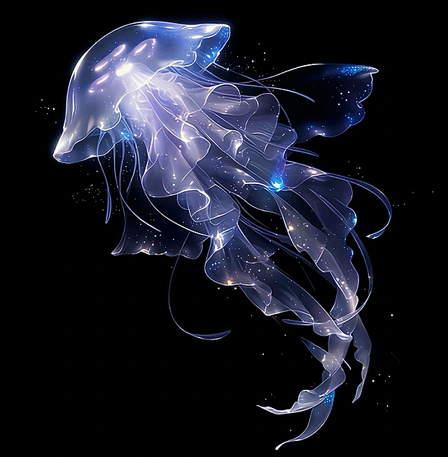 把背景图改为纯黑色，除水母之外