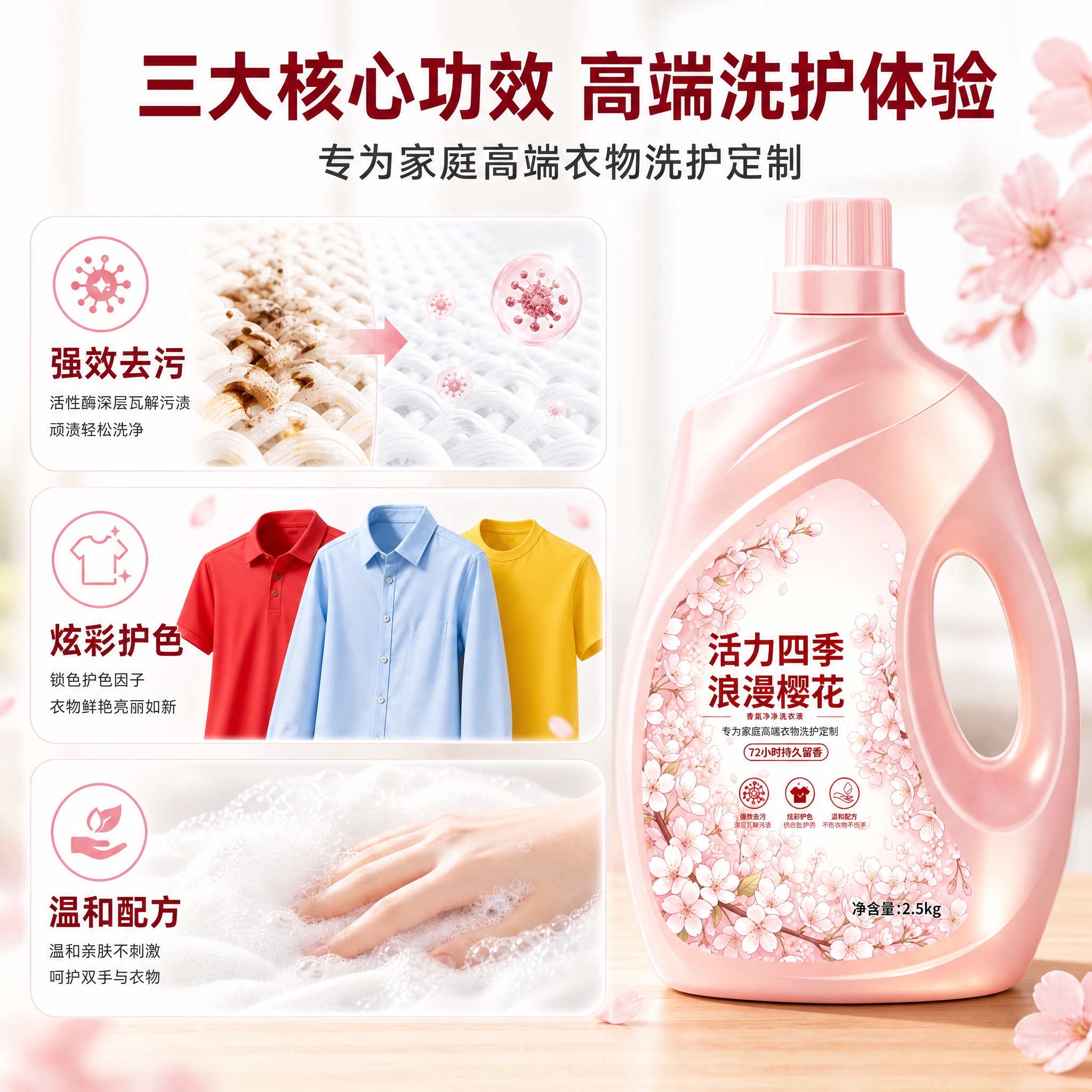 [主图-2] 核心功效卖点图 突出强效去污+炫彩护色+温和配方… - 图片创意预览