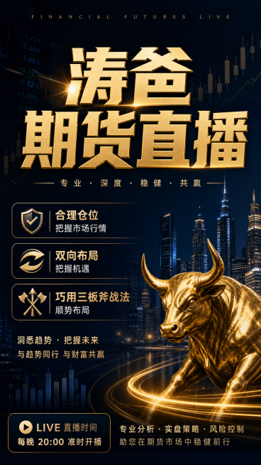 涛爸期货直播｜合理仓位把握市场行情，双向布局把握机遇，巧用三板斧战法顺势布局；预览效果