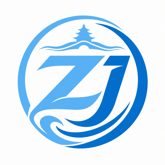 设计浙江省队LOGO，整体风格简洁大方，以ZJ字母作为核心设计元素，主色调使用浅蓝色，标志设计，简约专业预览效果