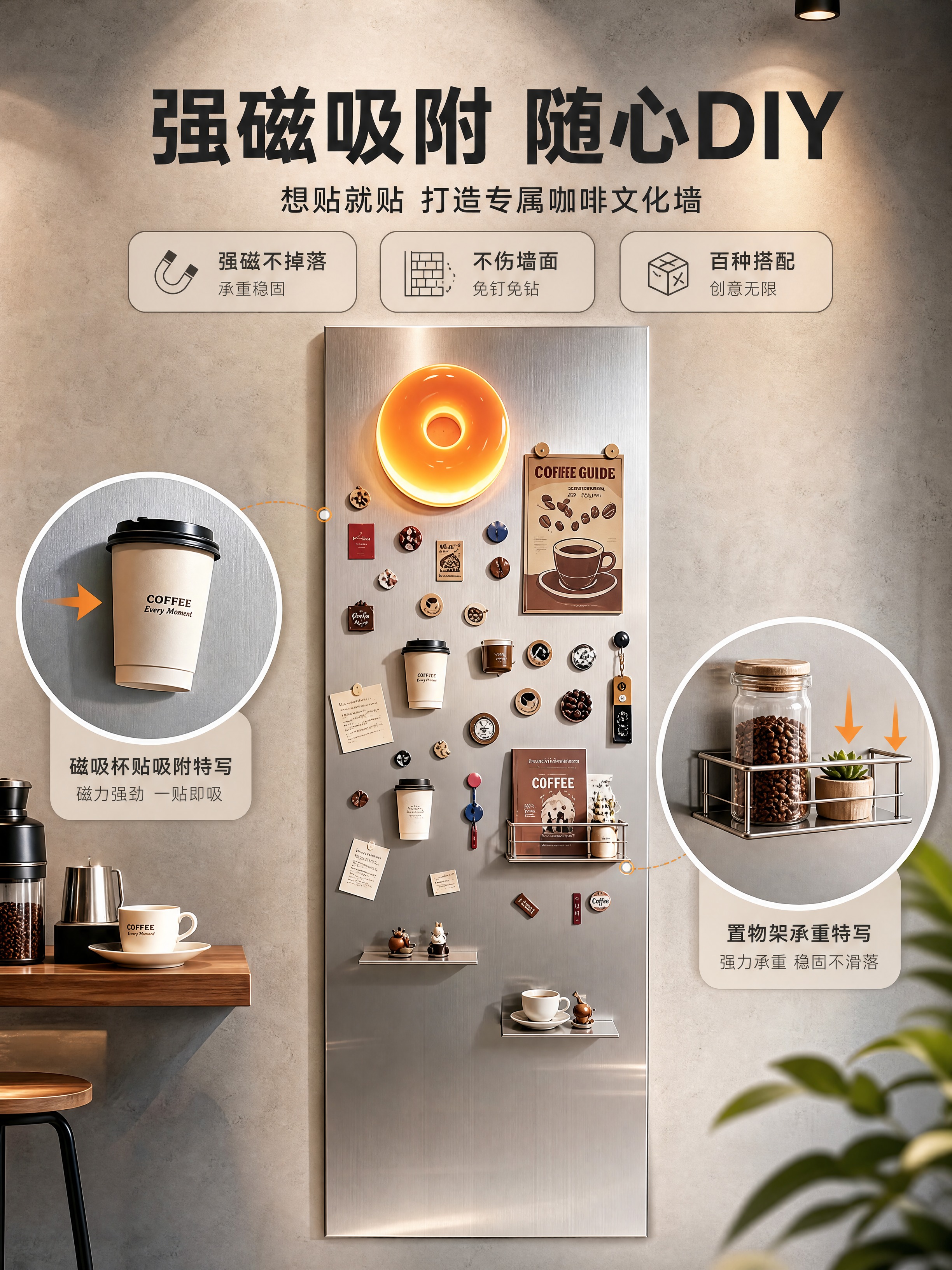 [商品] 使用【图1】不锈钢珐琅板；保留银色金属拉丝质感与长方… - 图片创意预览