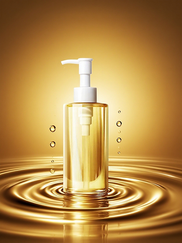奢华感金色液体，梦幻清透3D设计，液态风涟漪效果，尽显高端质感。