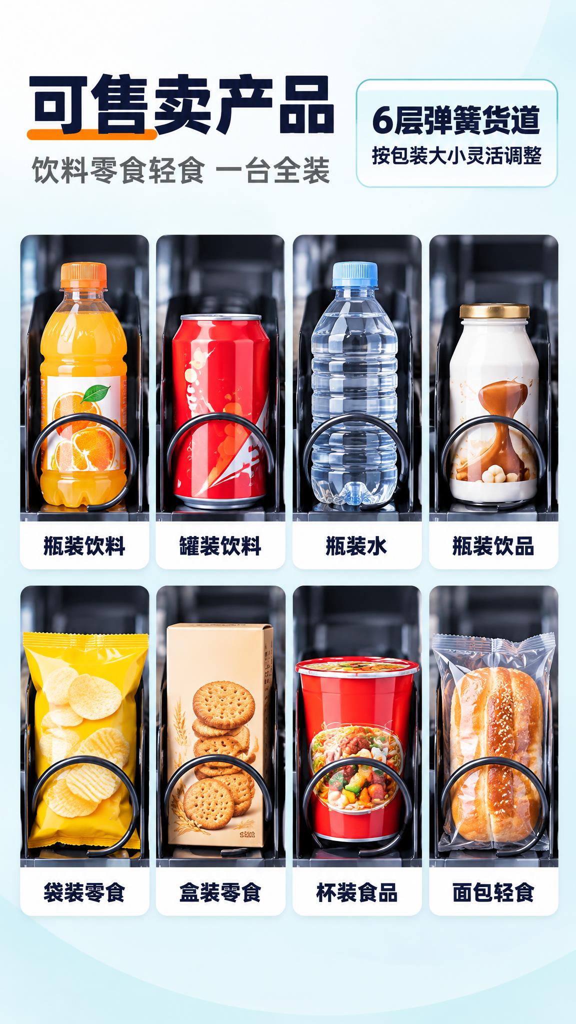 [商品] 参考【图1】触屏制冷大型售货机弹簧货道内的商品陈列真… - 图片创意预览