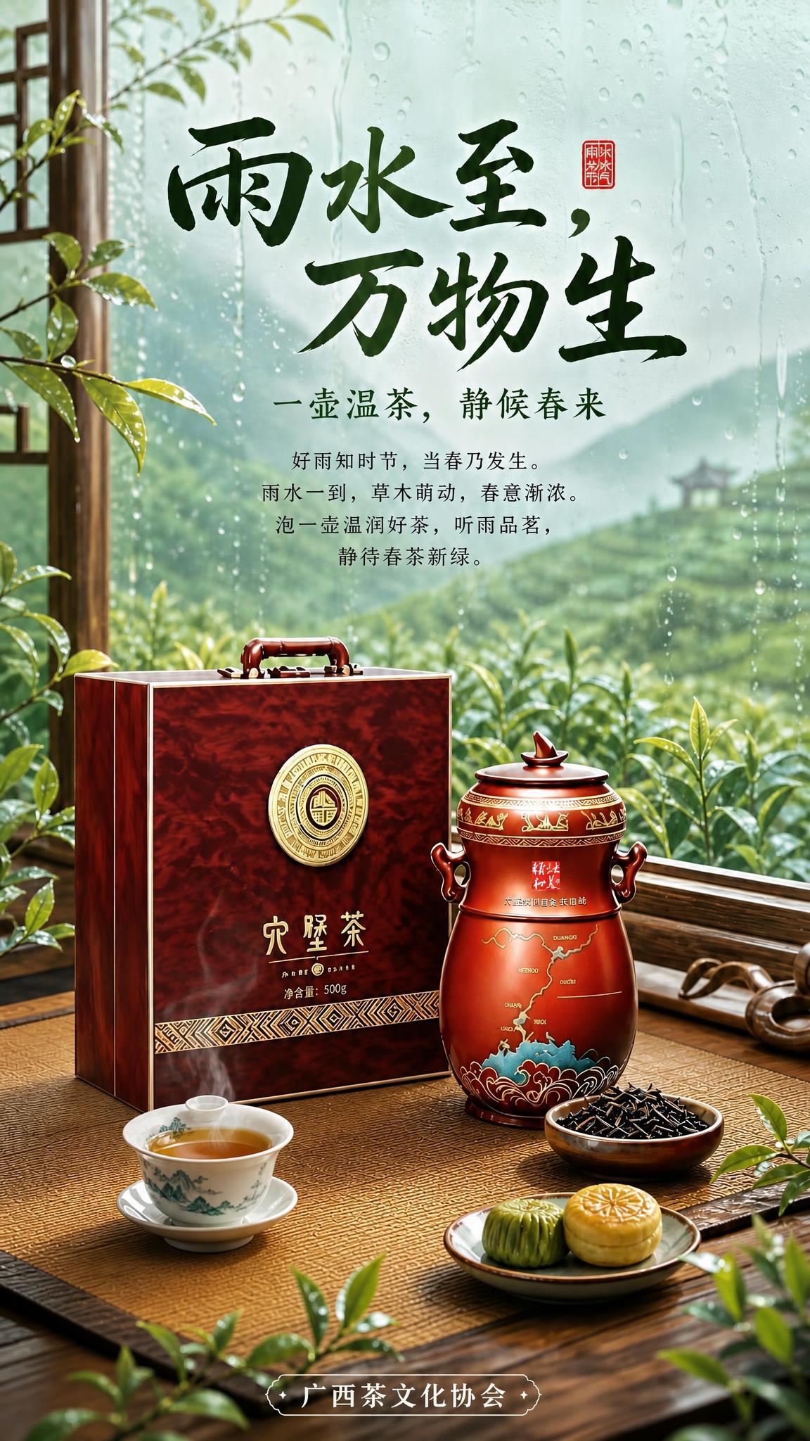 将画面中的茶杯（白瓷盖碗或茶盏）尺寸缩小约百分之十，位置与造型… - 图片创意预览