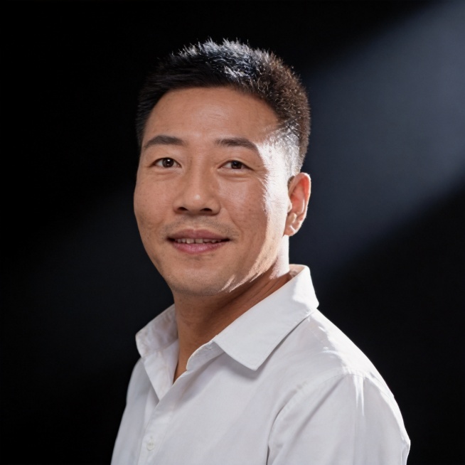 保留图中人物面部特征，生成简约高级杂志封面风男士头像写真，光影层次感，专业时尚，体现成功男人气质，方形构图预览效果
