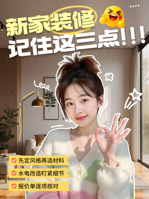 家居家装装修服务指南分享人像小红书封面预览效果