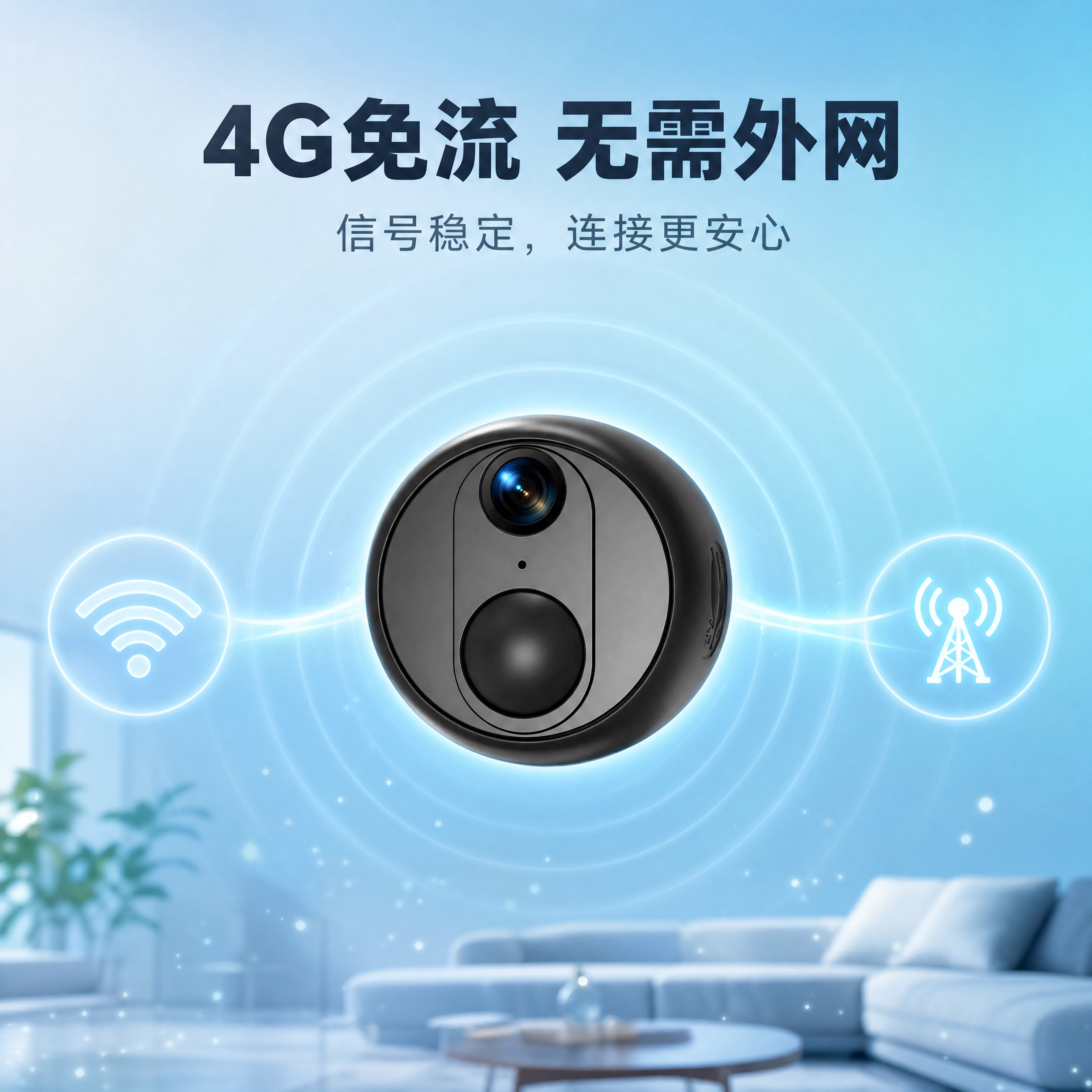 [商品] 使用【图1】黑色小圆形无线摄像头；保留圆形机身、顶部… - 图片创意预览