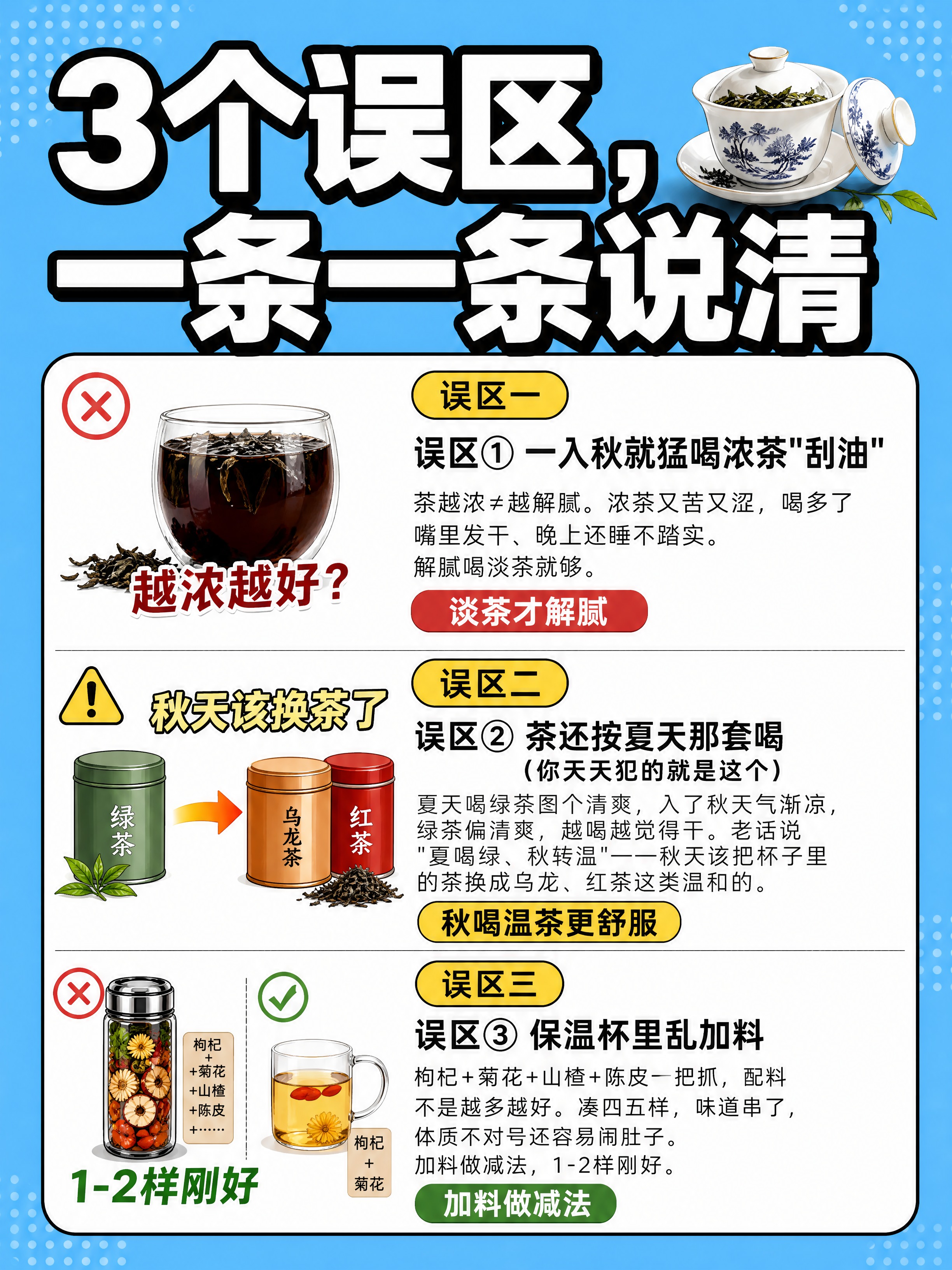 小红书笔记大字封面，插图大字，秋季喝茶科普风，版式精美，小红书… - 图片创意预览
