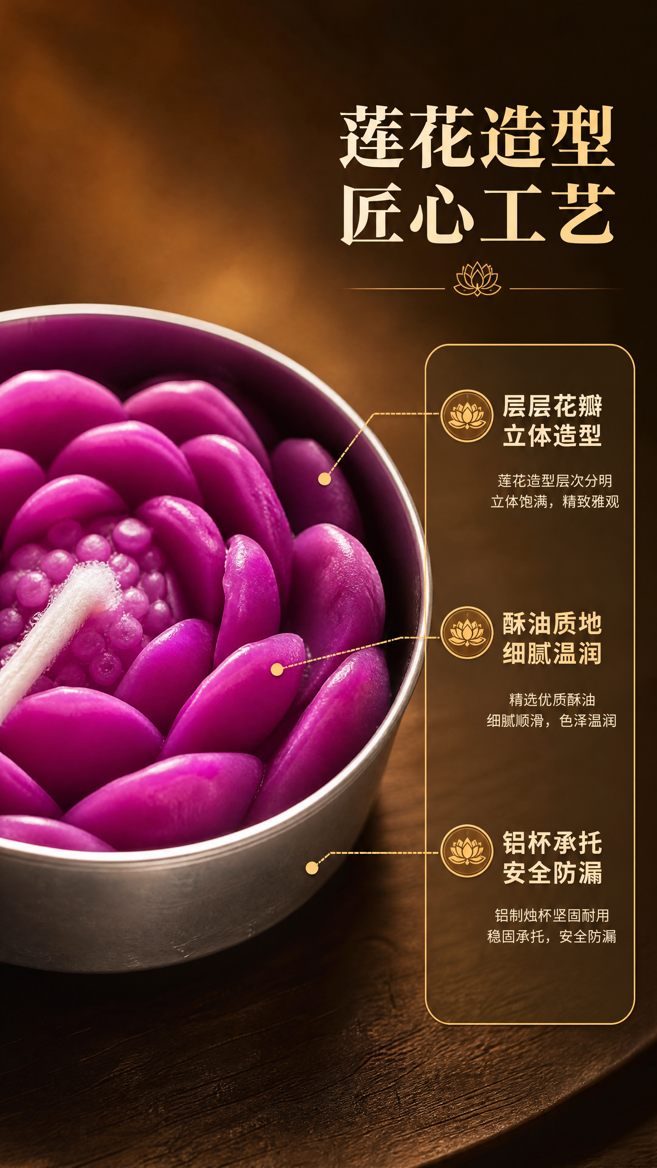 [商品] 使用【图2】单盏紫红色莲花酥油灯；保留莲花花瓣层次、… - 图片创意预览