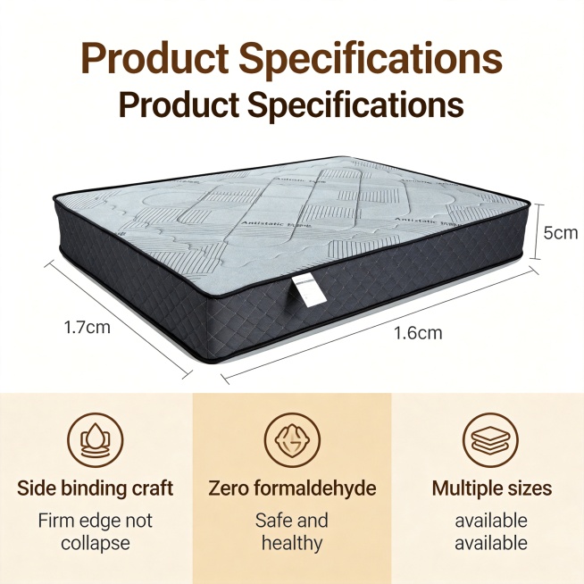 [主图-6] Mattress product specifications and size guide. Keep the mattress appearance consistent with预览效果