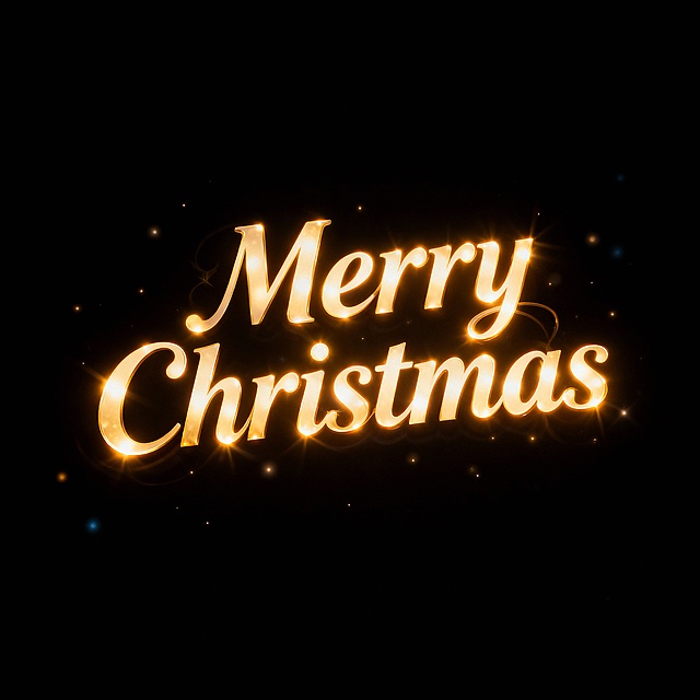 生成一个发光的圣诞节英文字体