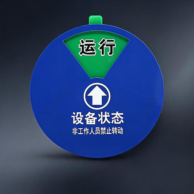 保留产品主体，将背景升级为高级简约质感背景，突出设备状态标识牌产品，提升整体视觉档次