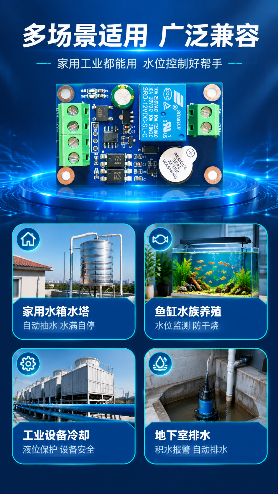 [商品] 使用【图8】探针式水位液位继电器模块；保留蓝色PCB… - 图片创意预览