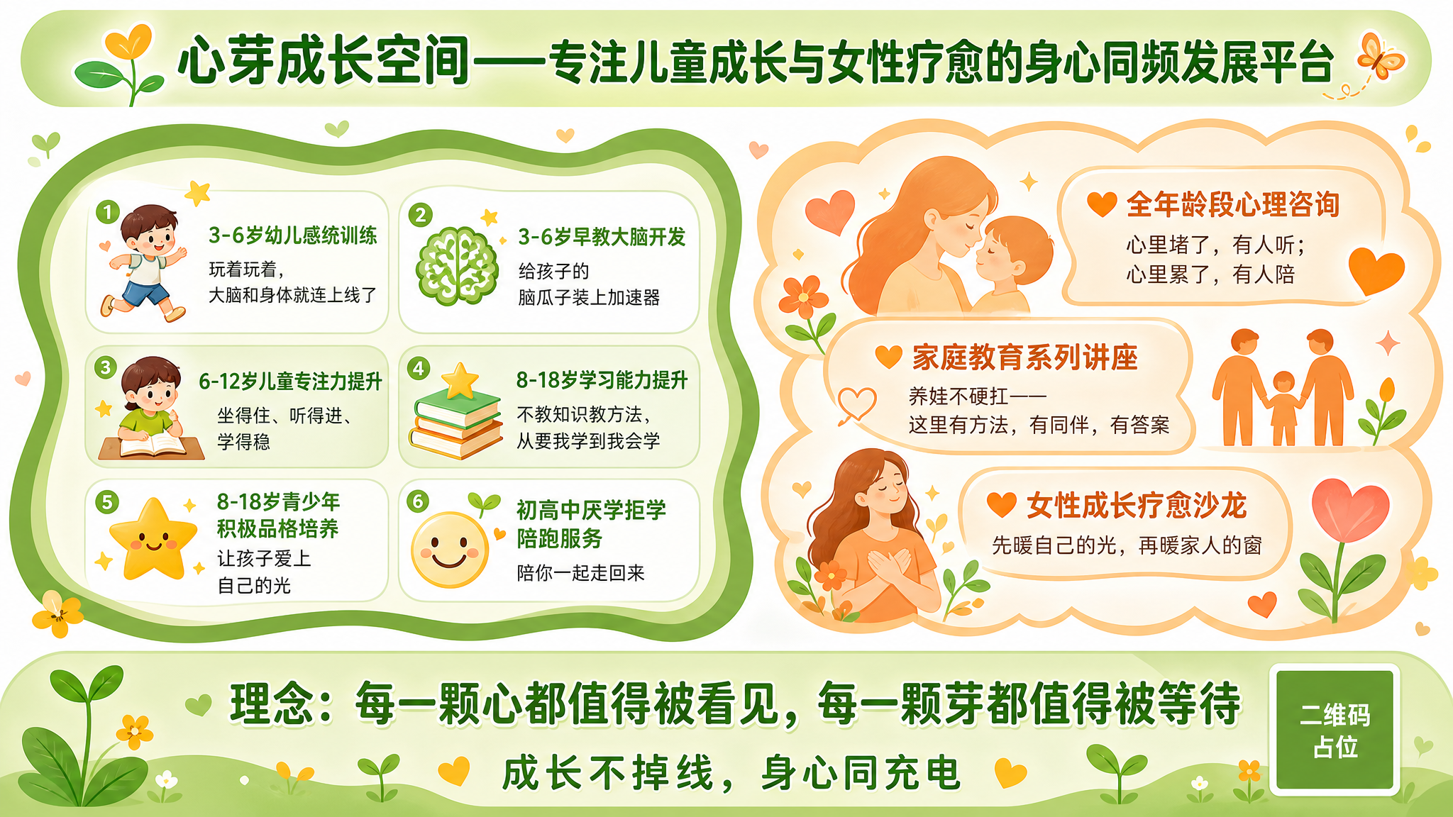 文化墙设计，横版16:9，清新治愈的扁平插画风格，参考图的版式… - 图片创意预览