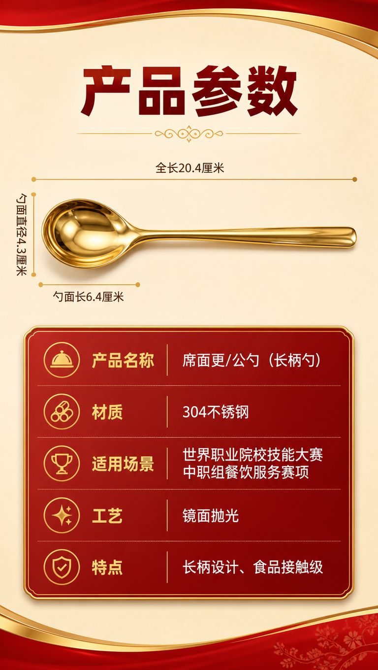 [商品] 使用【图6】金色长柄勺；保留勺体完整造型、金色金属质… - 图片创意预览