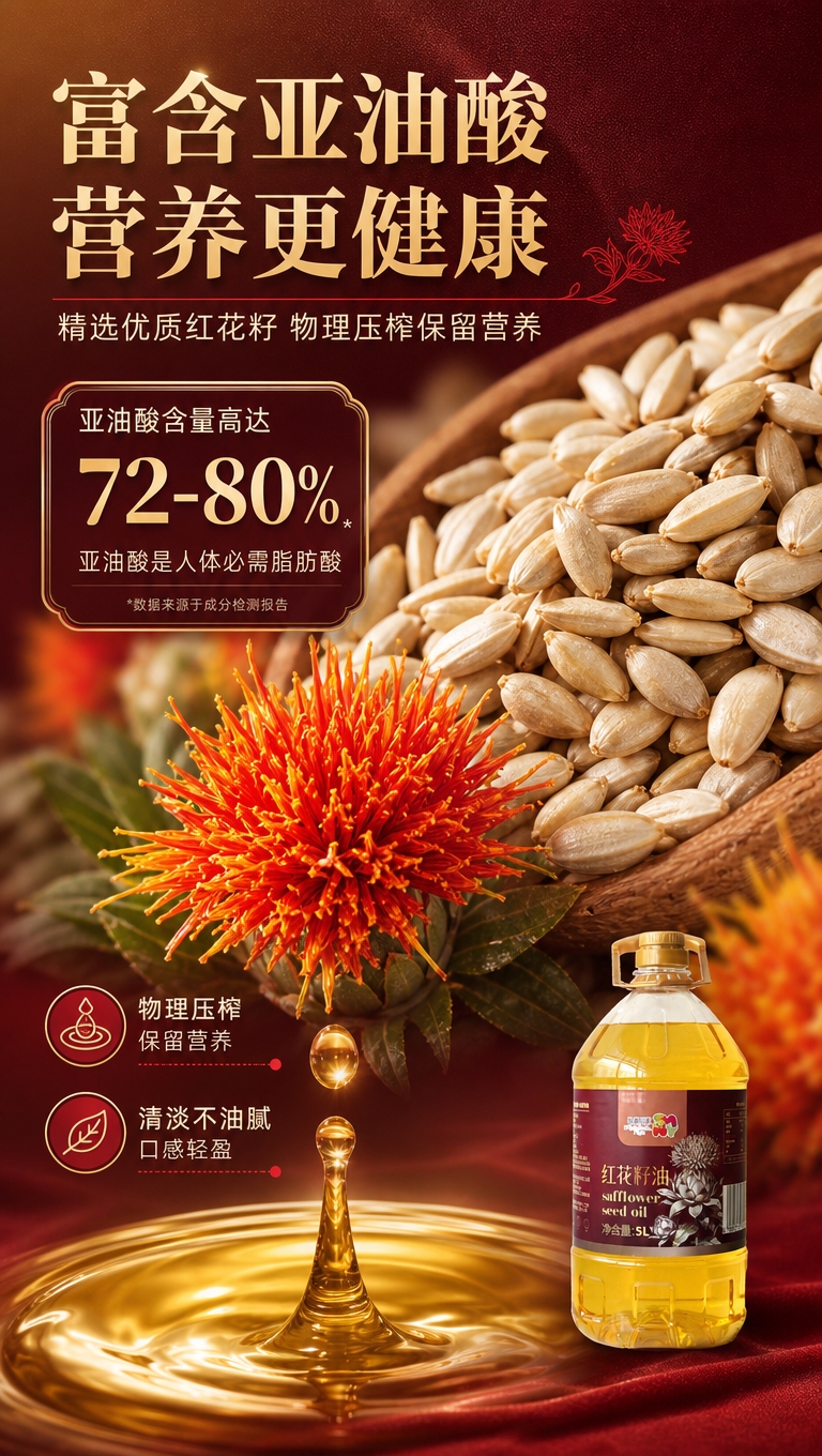 [商品] 本页为成分原料专页，产品辅助展示，使用【图1】红花籽… - 图片创意预览