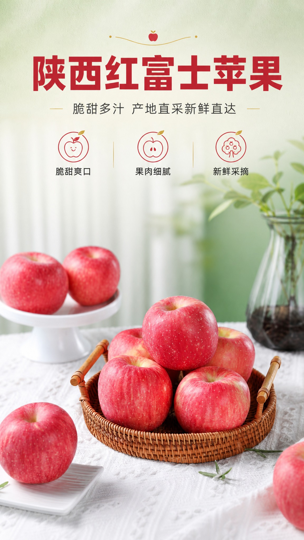 [商品] 使用【图1】陕西红富士苹果整果场景图；保留苹果的红色… - 图片创意预览