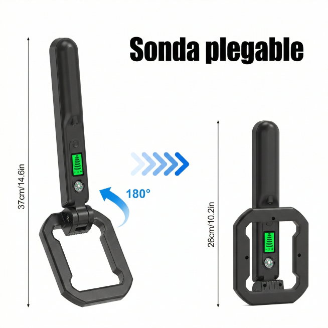 将图片中的英文替换为西班牙语：Foldable probe改为"Sonda plegable"预览效果