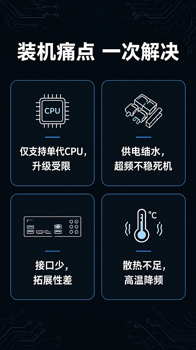 使用商品详情页技能根据商品图「图片1」生成详情页，参考图为，商品名称为B760 GAMING，卖点为支持12/13/14代CPU 超强10相供电 双通道DDR4内存插槽 M.2高速插槽*2 半覆盖暗夜之神散热片，适配平台为淘宝/天猫，图片比例为9:16，需求屏数为8张，