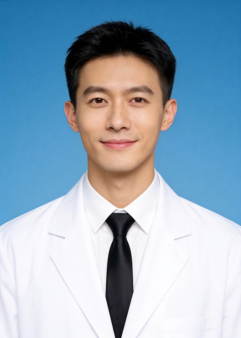 专业医护正式男性蓝底证件照