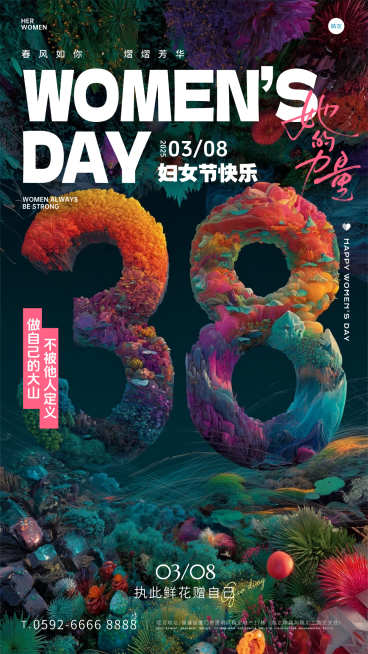 38妇女节创意祝福手机海报预览效果