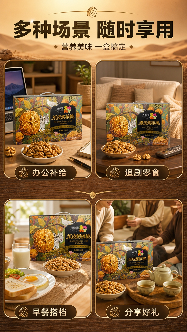 [商品] 使用【图2】神秘尼雅纸皮烤核桃礼盒正面图；保留礼盒全… - 图片创意预览