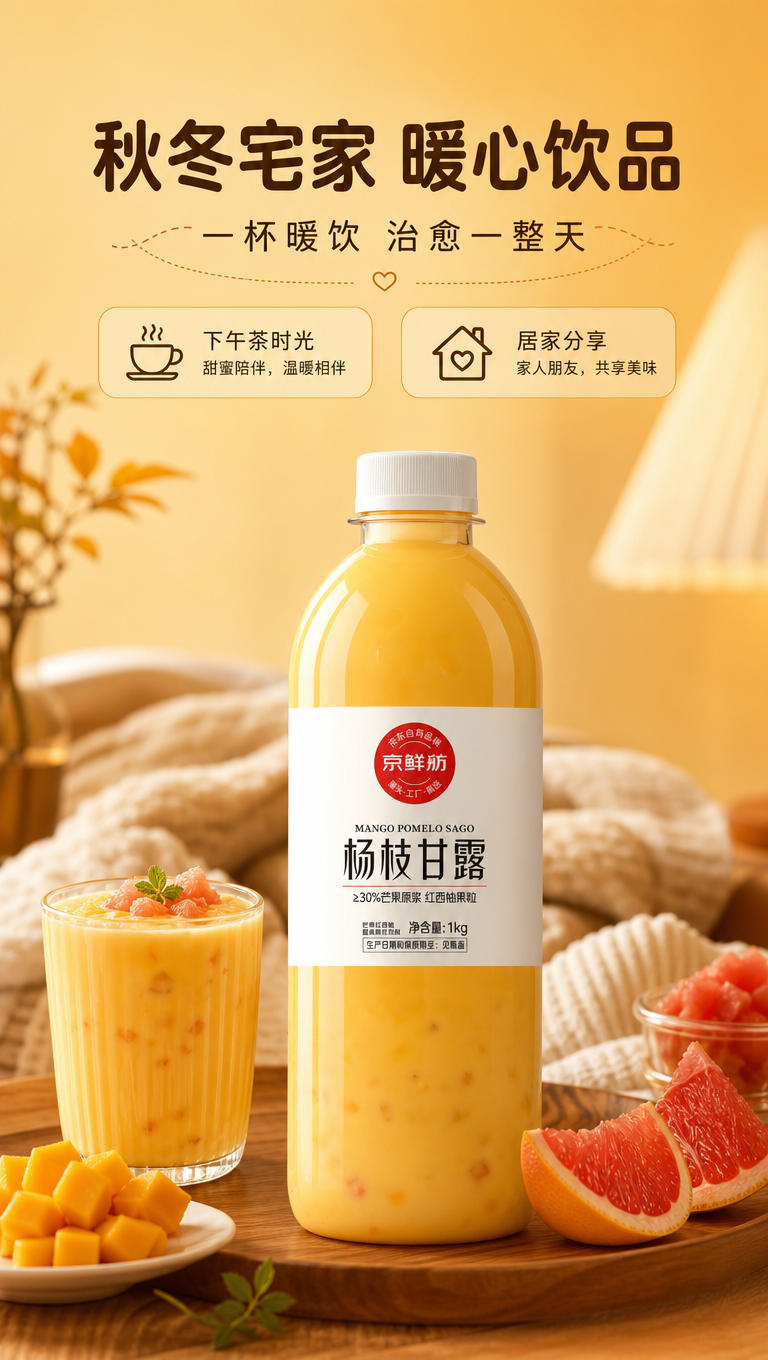 [商品] 使用【图1】京鲜舫杨枝甘露1kg瓶装饮料；保留瓶身标… - 图片创意预览