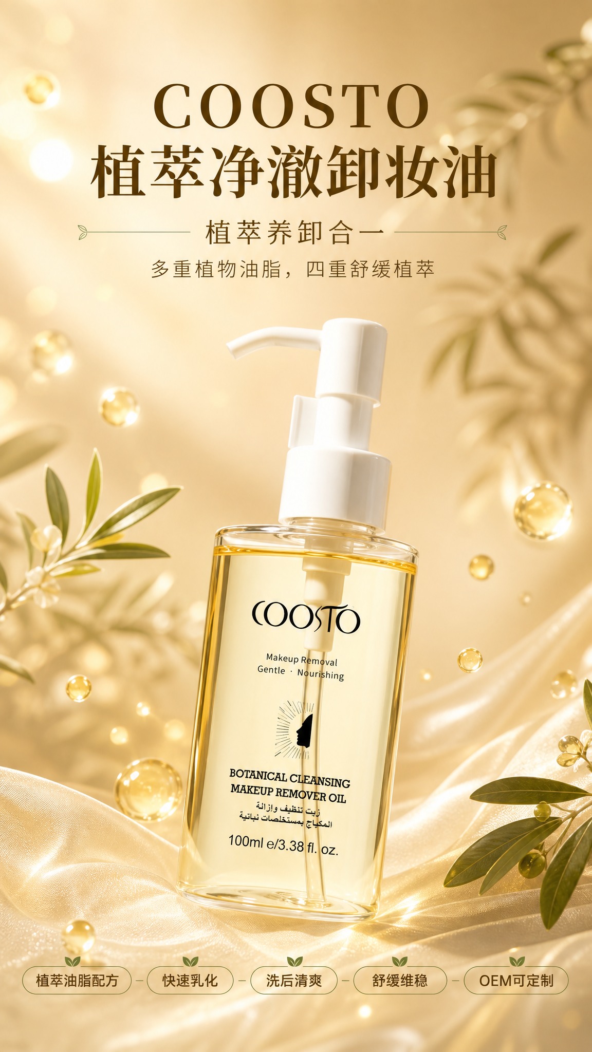 [商品] 使用【图1】COOSTO植萃净澈卸妆油；保留透明圆柱… - 图片创意预览