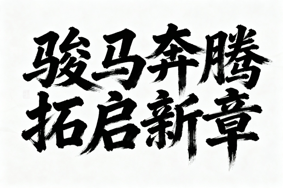 骏马奔腾  拓启新章   这句话生成有气势的书法字预览效果