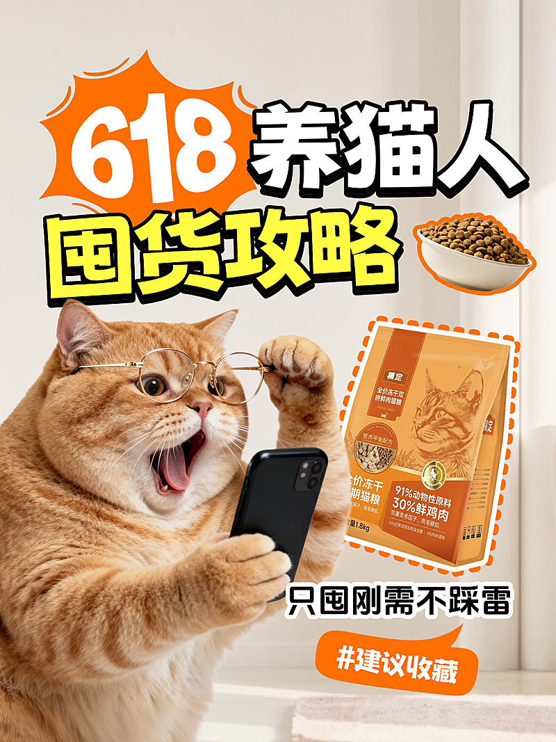 618囤货攻略宠物用品活动促销趣味小红书封面