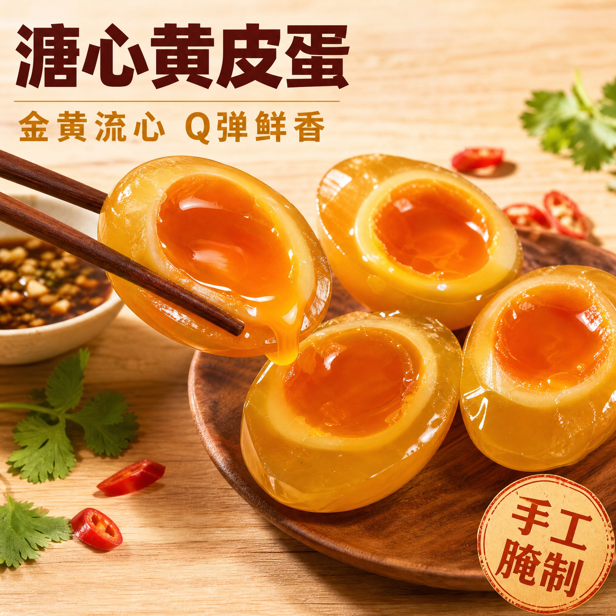 [主图-1] 黄心皮蛋首图 食欲感诱惑展示 抖音电商1:1主图… - 图片创意预览
