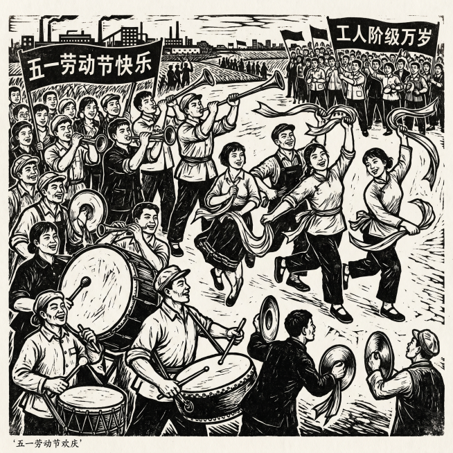 生成劳动版画预览效果