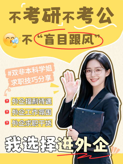 外企就业干货分享扁平描边风人像小红书封面预览效果