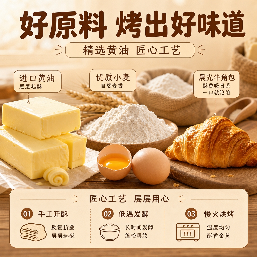 [商品] 使用【图1】晨光牛角包作为产品辅助露出；保留牛角包造… - 图片创意预览