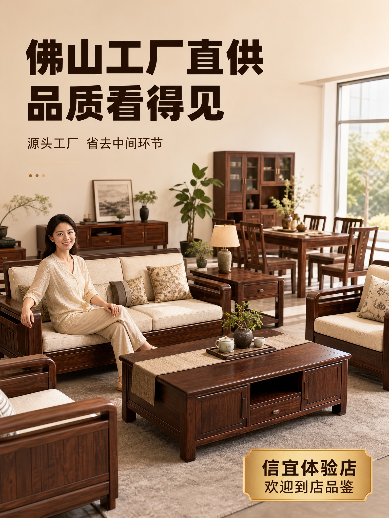 [主图-3] 工厂直供品质家具展示 核心任务：展示佛山工厂直供… - 图片创意预览