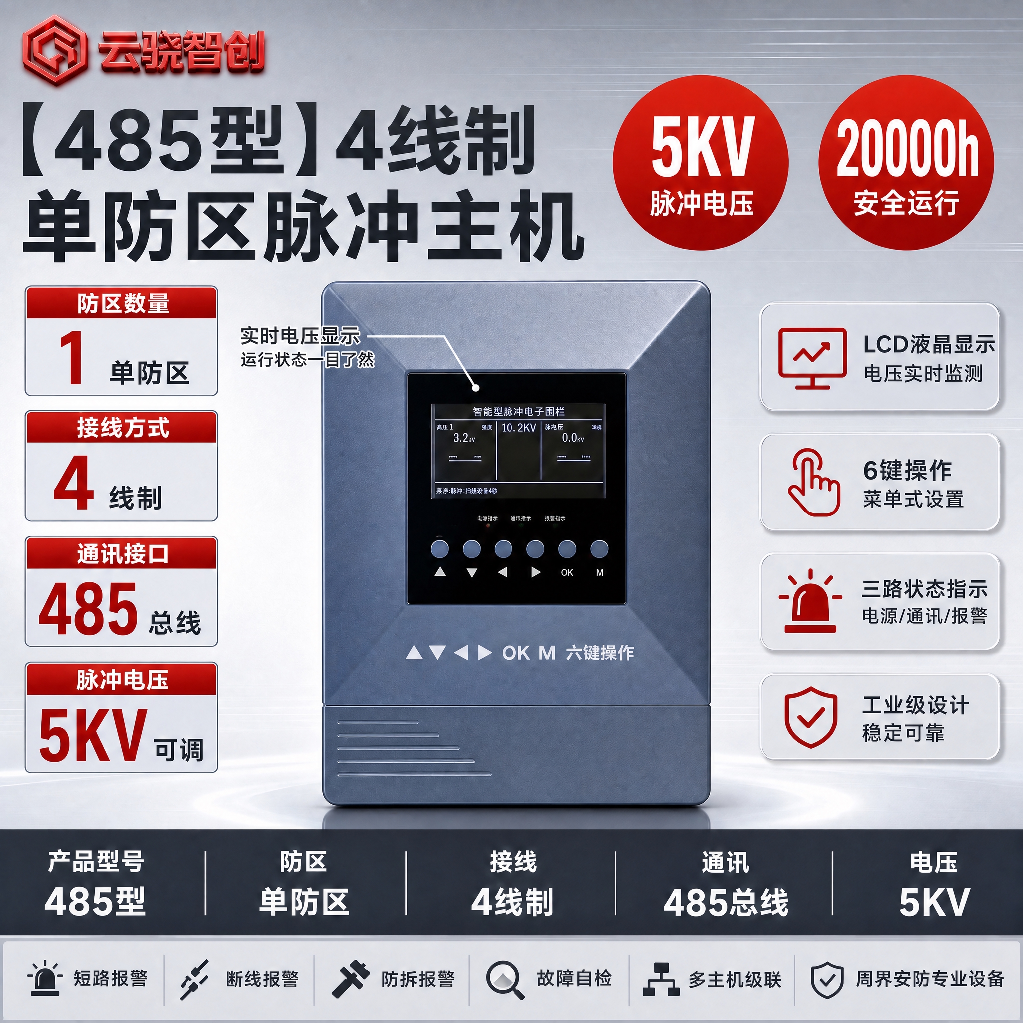 [单张主图] 【485型】4线制单防区脉冲主机，参考[imag… - 图片创意预览