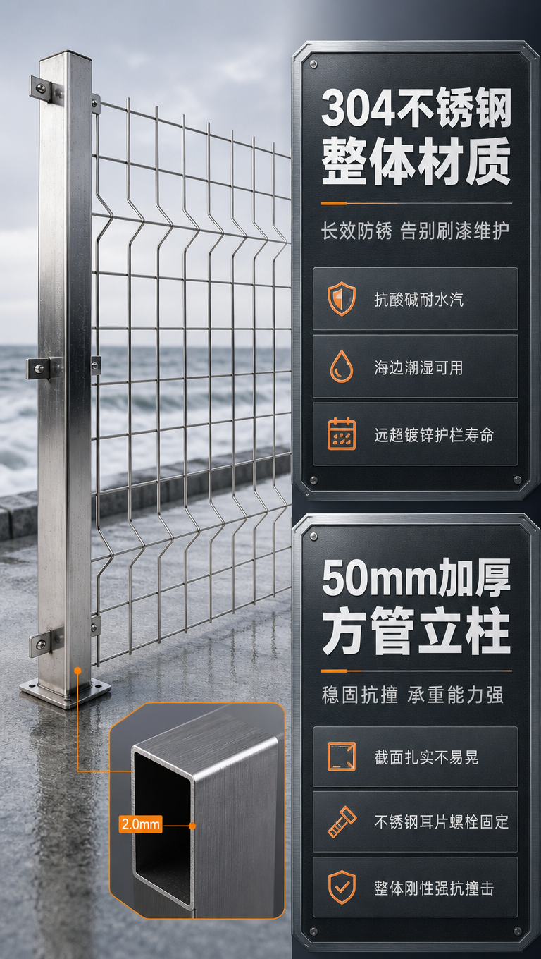 [商品] 使用【图1】304不锈钢双边丝护栏；保留立柱50mm… - 图片创意预览