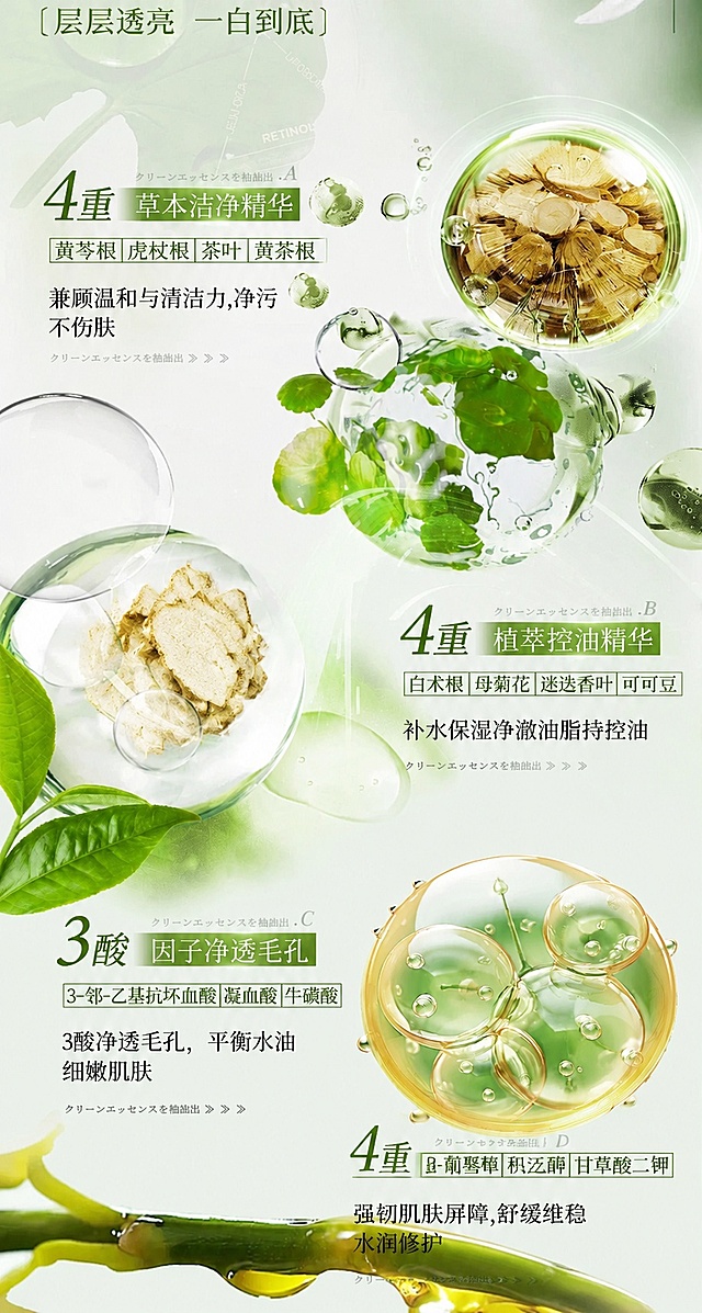 「图片1」图上的4个圆圈里面所包含的东西改成，前两个改成黄芩根和白术根，第三个改成黄葵，第四个改成β- 葡聚糖