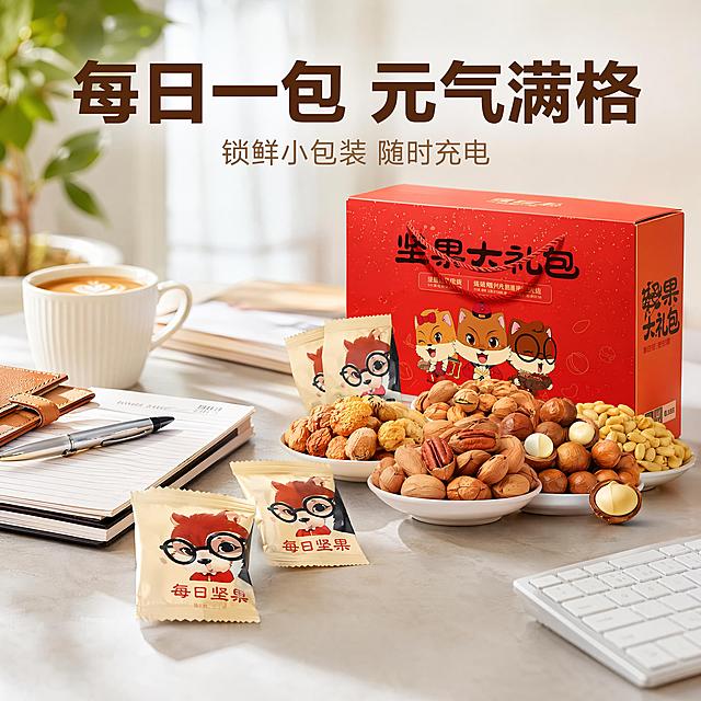 使用电商主图技能生成5张比例1:1的电商主图，适配平台为淘宝/天猫，商品为「图片1」，商品卖点为主图1：新鲜核心卖点  7日鲜，才够脆 从出厂到舌尖，锁住当季酥脆  主图2：营养配比卖点  6+3科学配比 6种坚果+3种果干，营养刚刚好  主图3：健康工艺卖点  轻烘焙，0添加 非油炸，0香精0色素，自然本味  主图4：坚果含量卖点  坚果占比69% 拒绝滥竽充数，颗颗都是硬货  主图5：便携场景卖点  每日一包，元气满格 锁鲜小包装，随时充电，