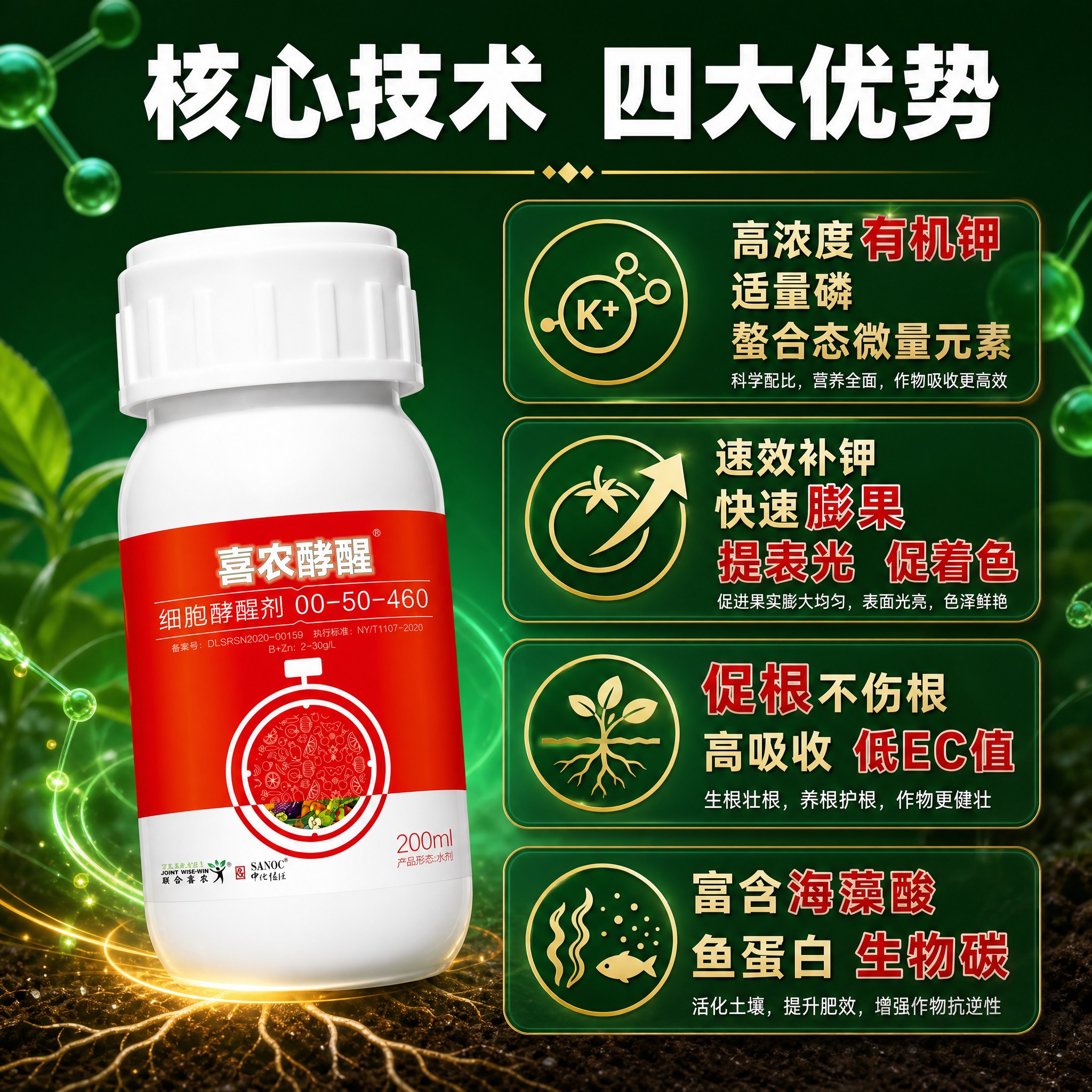 [主图-2] 主题：核心成分与技术亮点证明，展示高浓度有机钾及… - 图片创意预览
