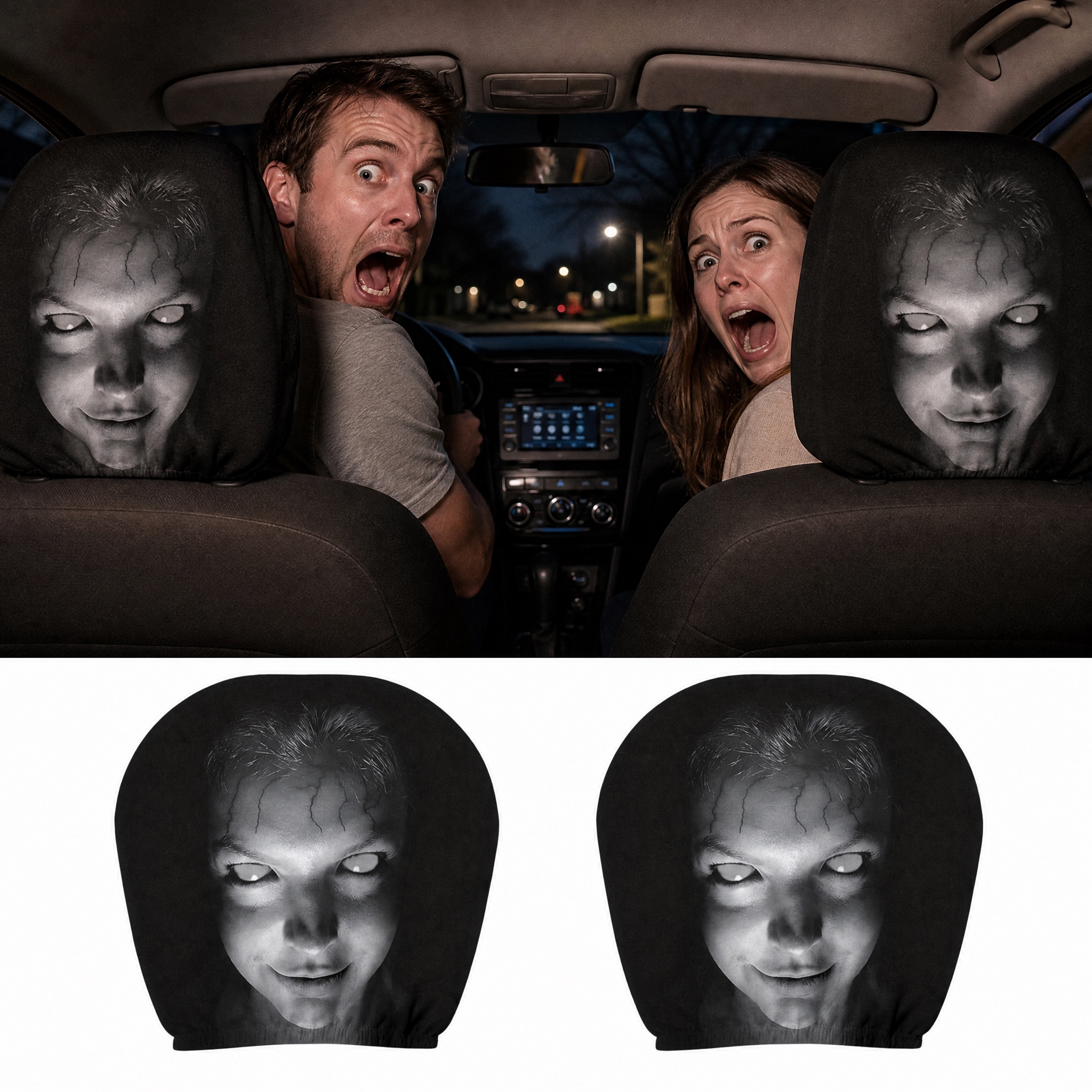 Shot from the back seat of a ca… - 图片创意预览