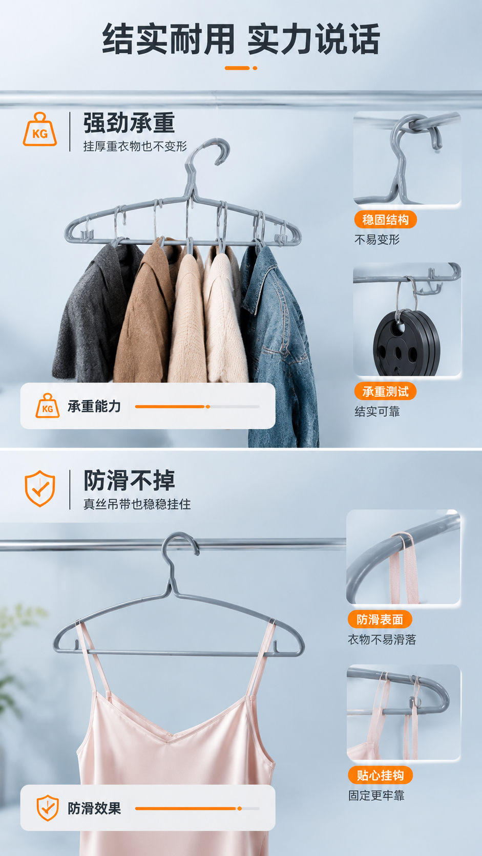 [商品] 使用【图1】灰色浸塑衣架；保留结构、颜色、材质；展示… - 图片创意预览
