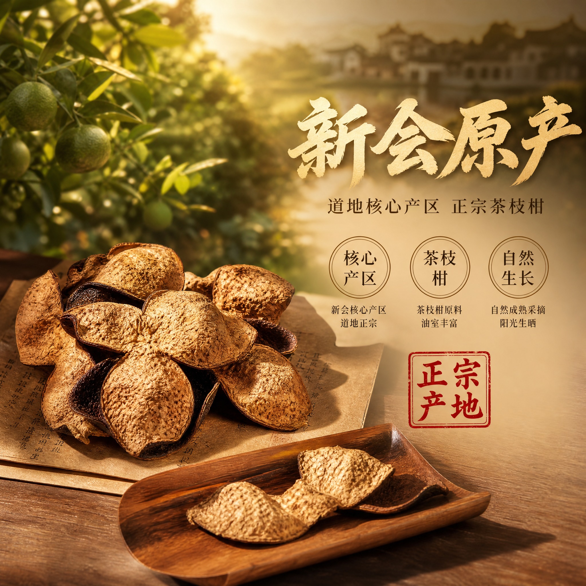 [主图-2] 新会陈皮产地溯源图 突出新会原产核心卖点 建立产… - 图片创意预览