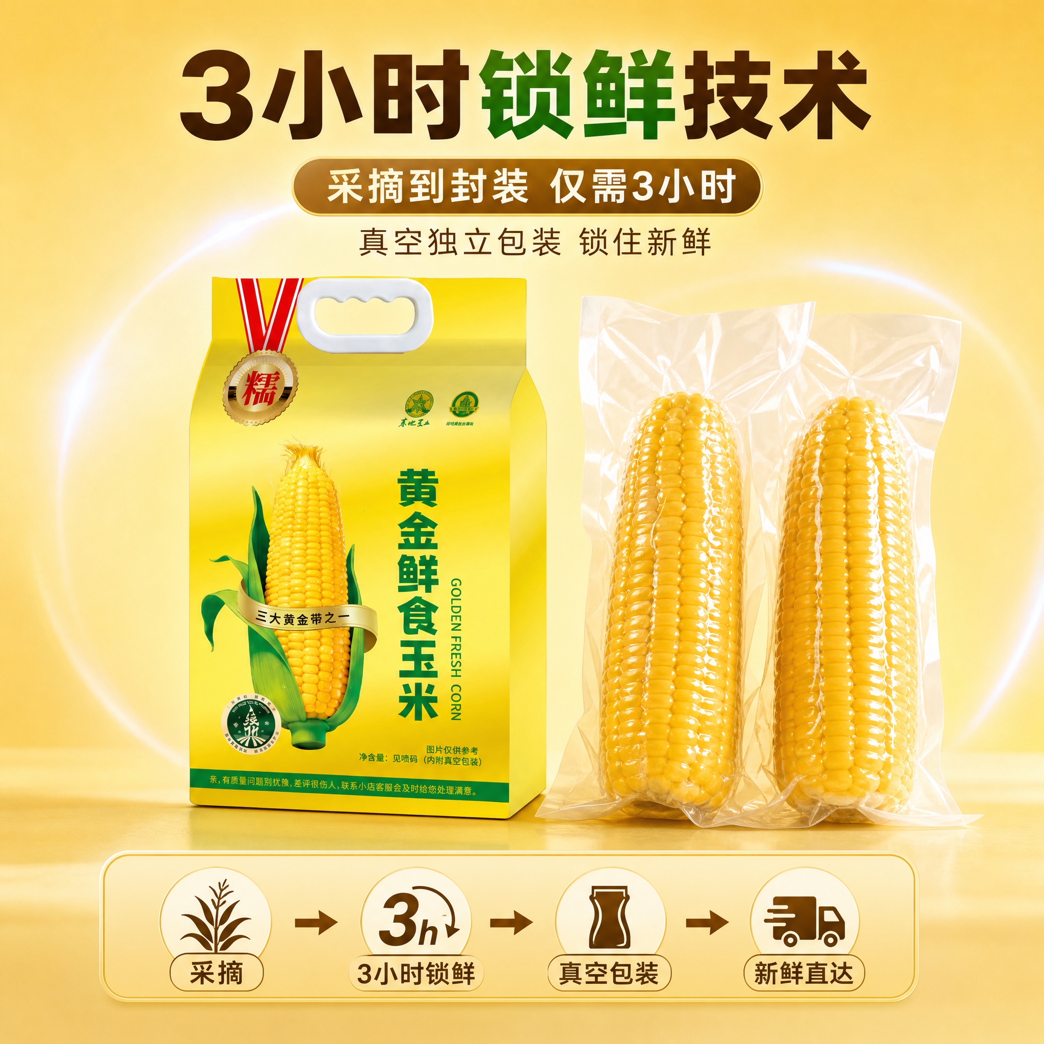 [主图-4] 3小时锁鲜工艺与真空包装展示，强化新鲜度卖点。… - 图片创意预览